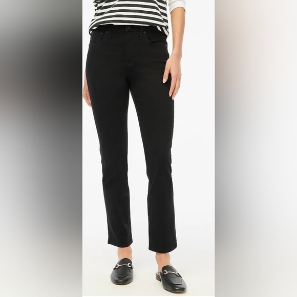J. Crew Essential Straight Jean In All Day Stretch Black Size 32 Petite - Picture 8 of 14